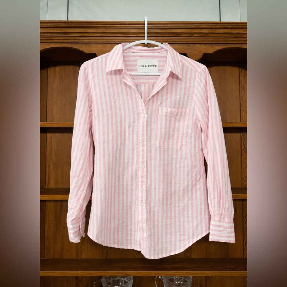 Lola River Pink Striped Button-Up Shirt